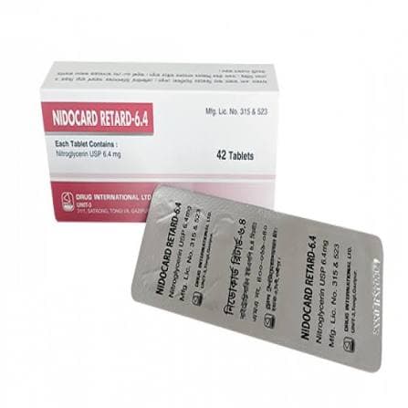 Nidocard Retard Tablet 6.4 mg 14's strip