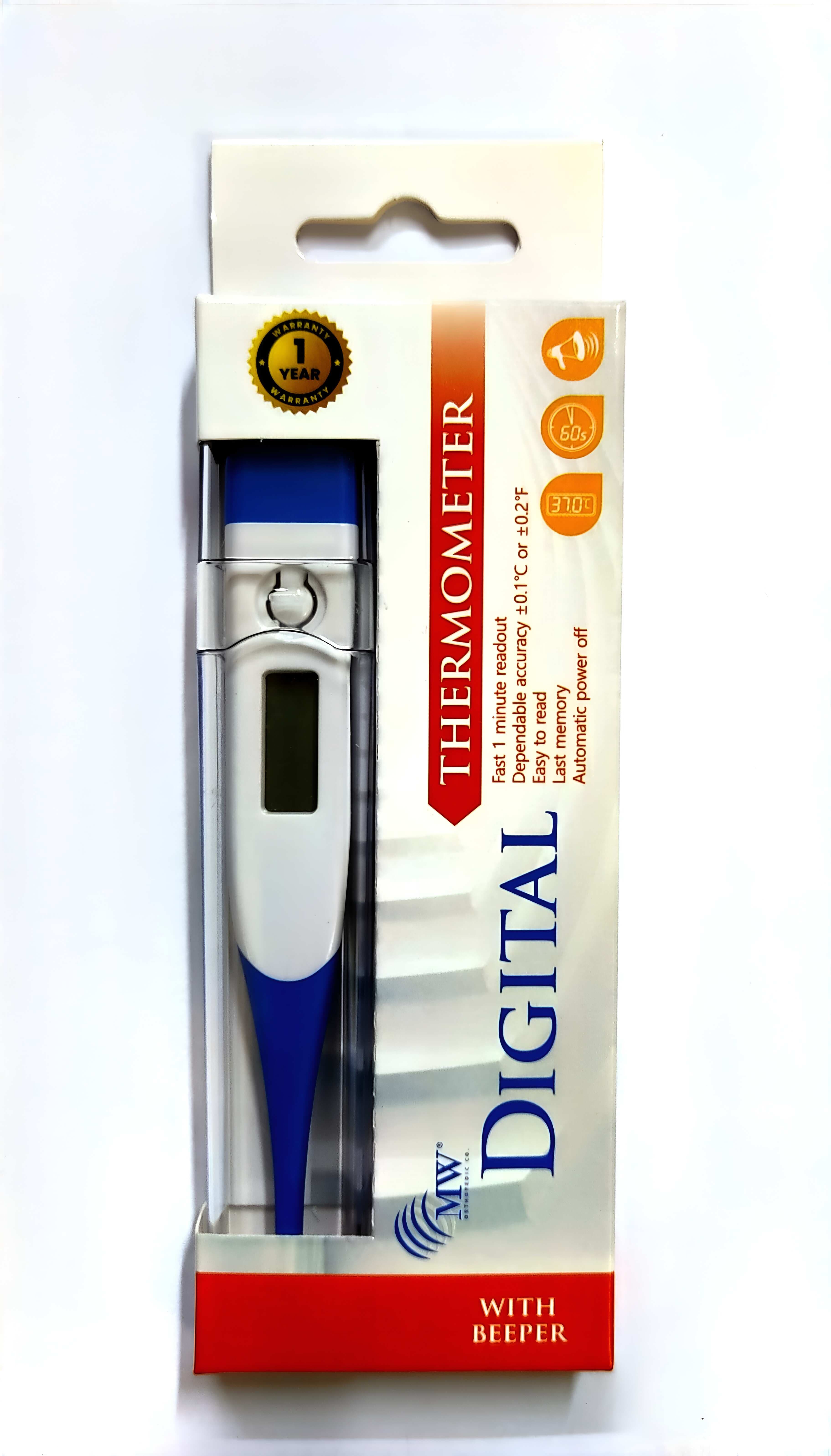 Digital Thermometer (MW ORTHOPEDIC CO.) 1 minute readout