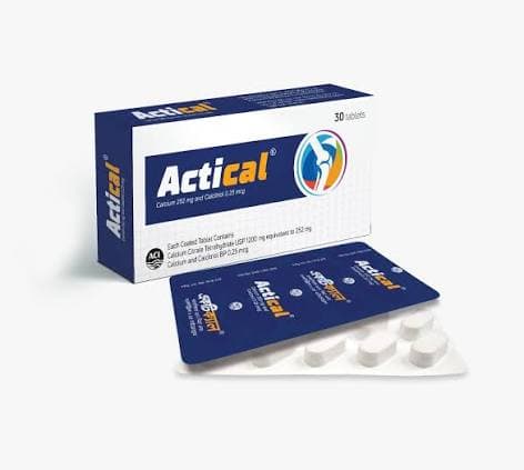 Actical Tablet 1200 mg+0.25 mcg 10's strip