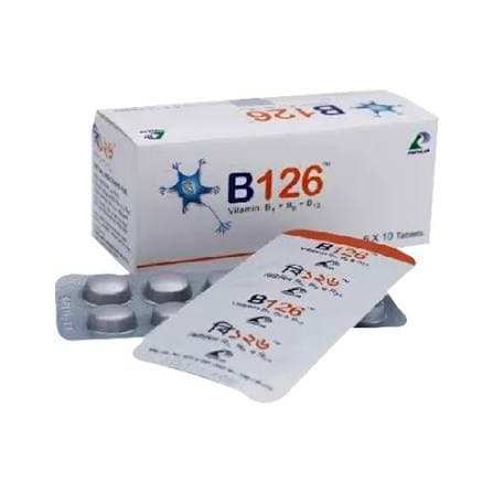 B126 Tablet 100 mg+200 mg+200 mcg 10's strip